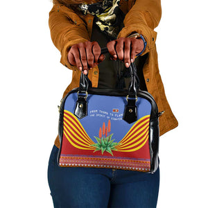 Aloe Vera Eswatini Shoulder Handbag Flag Print and Cultural Motif From Thorn to Flame