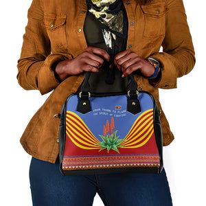 Aloe Vera Eswatini Shoulder Handbag Flag Print and Cultural Motif From Thorn to Flame