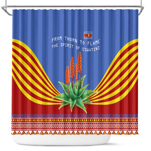 Aloe Vera Eswatini Shower Curtain Flag Print and Cultural Motif From Thorn to Flame