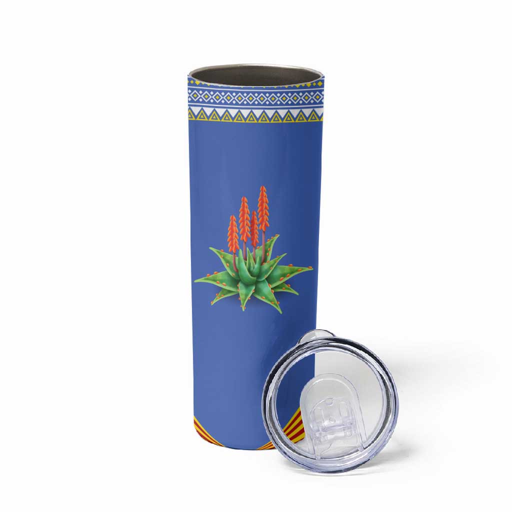 Aloe Vera Eswatini Skinny Tumbler Flag Print and Cultural Motif From Thorn to Flame
