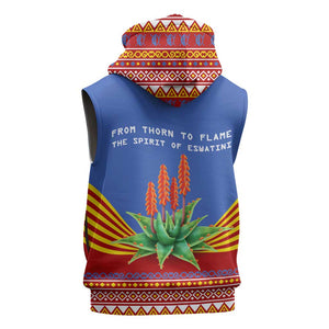Aloe Vera Eswatini Sleeveless Hoodie Flag Print and Cultural Motif From Thorn to Flame - African Pride