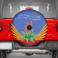 Aloe Vera Eswatini Spare Tire Cover Flag Print and Cultural Motif From Thorn to Flame