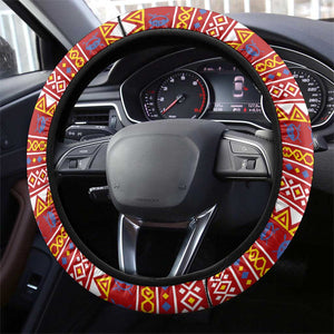 Aloe Vera Eswatini Steering Wheel Cover Flag Print and Cultural Motif From Thorn to Flame