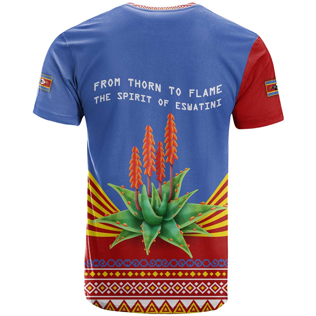 Aloe Vera Eswatini T shirt Flag Print and Cultural Motif From Thorn to Flame
