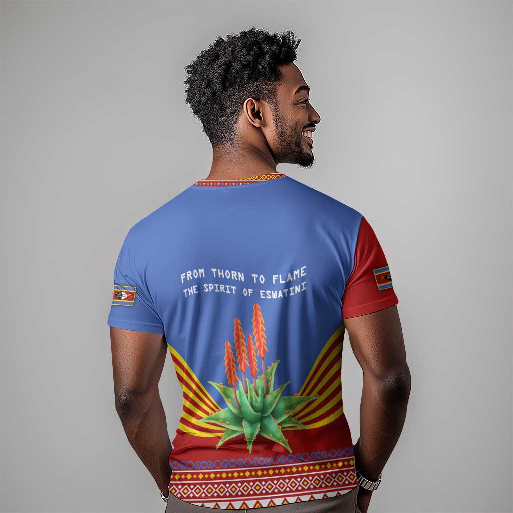 Aloe Vera Eswatini T shirt Flag Print and Cultural Motif From Thorn to Flame