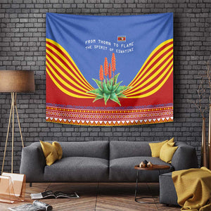 Aloe Vera Eswatini Tapestry Flag Print and Cultural Motif From Thorn to Flame
