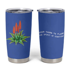 Aloe Vera Eswatini Tumbler Cup Flag Print and Cultural Motif From Thorn to Flame