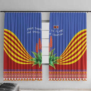 Aloe Vera Eswatini Window Curtain Flag Print and Cultural Motif From Thorn to Flame