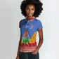 Aloe Vera Eswatini Women Polo Shirt Flag Print and Cultural Motif From Thorn to Flame