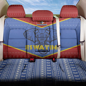 Elephant Eswatini Back Car Seat Cover Swaziland Shield Tribal Pattern and National Flag