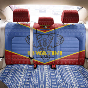Elephant Eswatini Back Car Seat Cover Swaziland Shield Tribal Pattern and National Flag