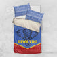 Elephant Eswatini Bedding Set Swaziland Shield Tribal Pattern and National Flag