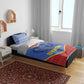 Elephant Eswatini Bedding Set Swaziland Shield Tribal Pattern and National Flag