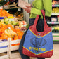 Elephant Eswatini Grocery Bag Swaziland Shield Tribal Pattern and National Flag