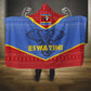 Elephant Eswatini Hooded Blanket Swaziland Shield Tribal Pattern and National Flag