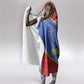Elephant Eswatini Hooded Blanket Swaziland Shield Tribal Pattern and National Flag