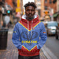 Elephant Eswatini Hoodie Swaziland Shield Tribal Pattern and National Flag