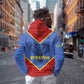 Elephant Eswatini Hoodie Swaziland Shield Tribal Pattern and National Flag