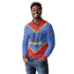 Elephant Eswatini Long Sleeve Polo Shirt Swaziland Shield Tribal Pattern and National Flag
