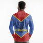 Elephant Eswatini Long Sleeve Polo Shirt Swaziland Shield Tribal Pattern and National Flag