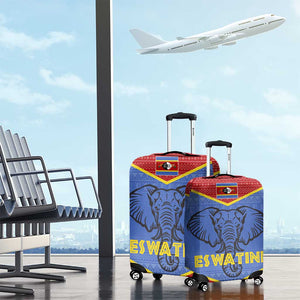Elephant Eswatini Luggage Cover Swaziland Shield Tribal Pattern and National Flag