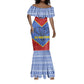 Elephant Eswatini Mermaid Dress Swaziland Shield Tribal Pattern and National Flag