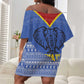 Elephant Eswatini Off Shoulder Short Dress Swaziland Shield Tribal Pattern and National Flag