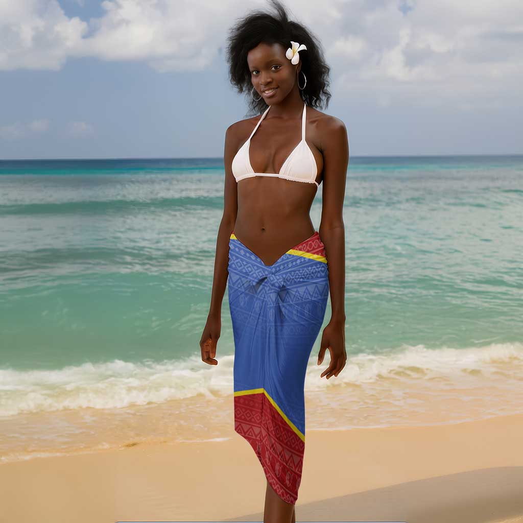Elephant Eswatini Sarong Swaziland Shield Tribal Pattern and National Flag