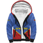 Elephant Eswatini Sherpa Hoodie Swaziland Shield Tribal Pattern and National Flag