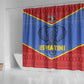 Elephant Eswatini Shower Curtain Swaziland Shield Tribal Pattern and National Flag