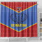 Elephant Eswatini Shower Curtain Swaziland Shield Tribal Pattern and National Flag