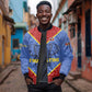 Elephant Eswatini Sleeve Zip Bomber Jacket Swaziland Shield Tribal Pattern and National Flag