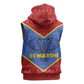 Elephant Eswatini Sleeveless Hoodie Swaziland Shield Tribal Pattern and National Flag - African Pride