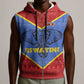 Elephant Eswatini Sleeveless Zip Hoodie Swaziland Shield Tribal Pattern and National Flag - African Pride