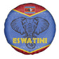 Elephant Eswatini Spare Tire Cover Swaziland Shield Tribal Pattern and National Flag