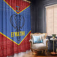 Elephant Eswatini Window Curtain Swaziland Shield Tribal Pattern and National Flag