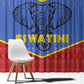 Elephant Eswatini Window Curtain Swaziland Shield Tribal Pattern and National Flag