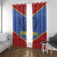 Elephant Eswatini Window Curtain Swaziland Shield Tribal Pattern and National Flag