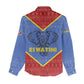 Elephant Eswatini Women Casual Shirt Swaziland Shield Tribal Pattern and National Flag