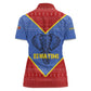 Elephant Eswatini Women Polo Shirt Swaziland Shield Tribal Pattern and National Flag