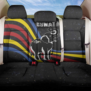 Eswatini Elephant Back Car Seat Cover Swazi Flag Colors and Cosmic Background
