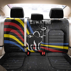 Eswatini Elephant Back Car Seat Cover Swazi Flag Colors and Cosmic Background