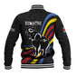 Eswatini Elephant Baseball Jacket Swazi Flag Colors and Cosmic Background