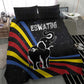 Eswatini Elephant Bedding Set Swazi Flag Colors and Cosmic Background