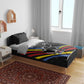 Eswatini Elephant Bedding Set Swazi Flag Colors and Cosmic Background