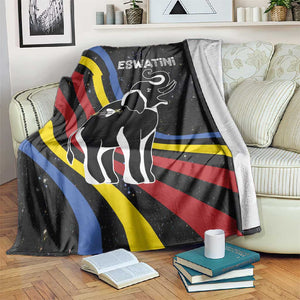 Eswatini Elephant Blanket Swazi Flag Colors and Cosmic Background
