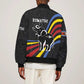 Eswatini Elephant Bomber Jacket Swazi Flag Colors and Cosmic Background