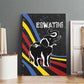 Eswatini Elephant Canvas Wall Art Swazi Flag Colors and Cosmic Background