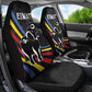 Eswatini Elephant Car Seat Cover Swazi Flag Colors and Cosmic Background