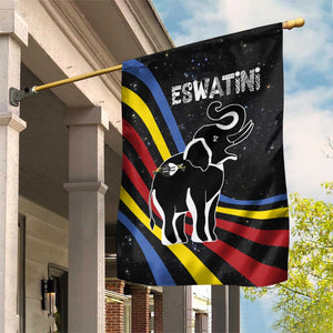Eswatini Elephant Garden Flag Swazi Flag Colors and Cosmic Background